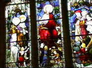 The Entry into Jerusalem of Jesus - stained glass window in the Marler Chapel.