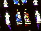 A cameo nativity scene found in the top of the east window or "Brides Window"
